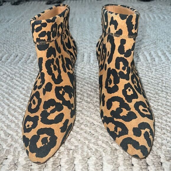 Lucky Brand Zaprika Suede Cheetah Pointed Toe Booties - Sz 6.5 - Picture 7 of 16